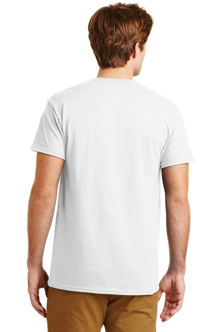 White Gildan - DryBlend 50 Cotton/50 Poly Pocket T-Shirt. 8300