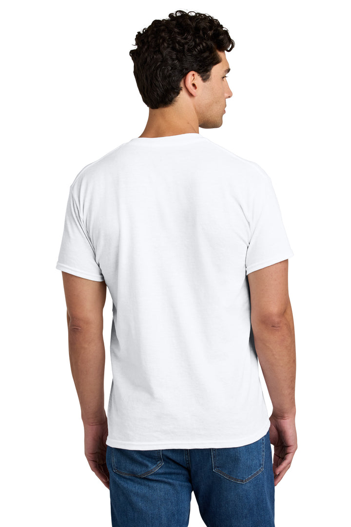 White Gildan - DryBlend 50 Cotton/50 Poly Pocket T-Shirt. 8300