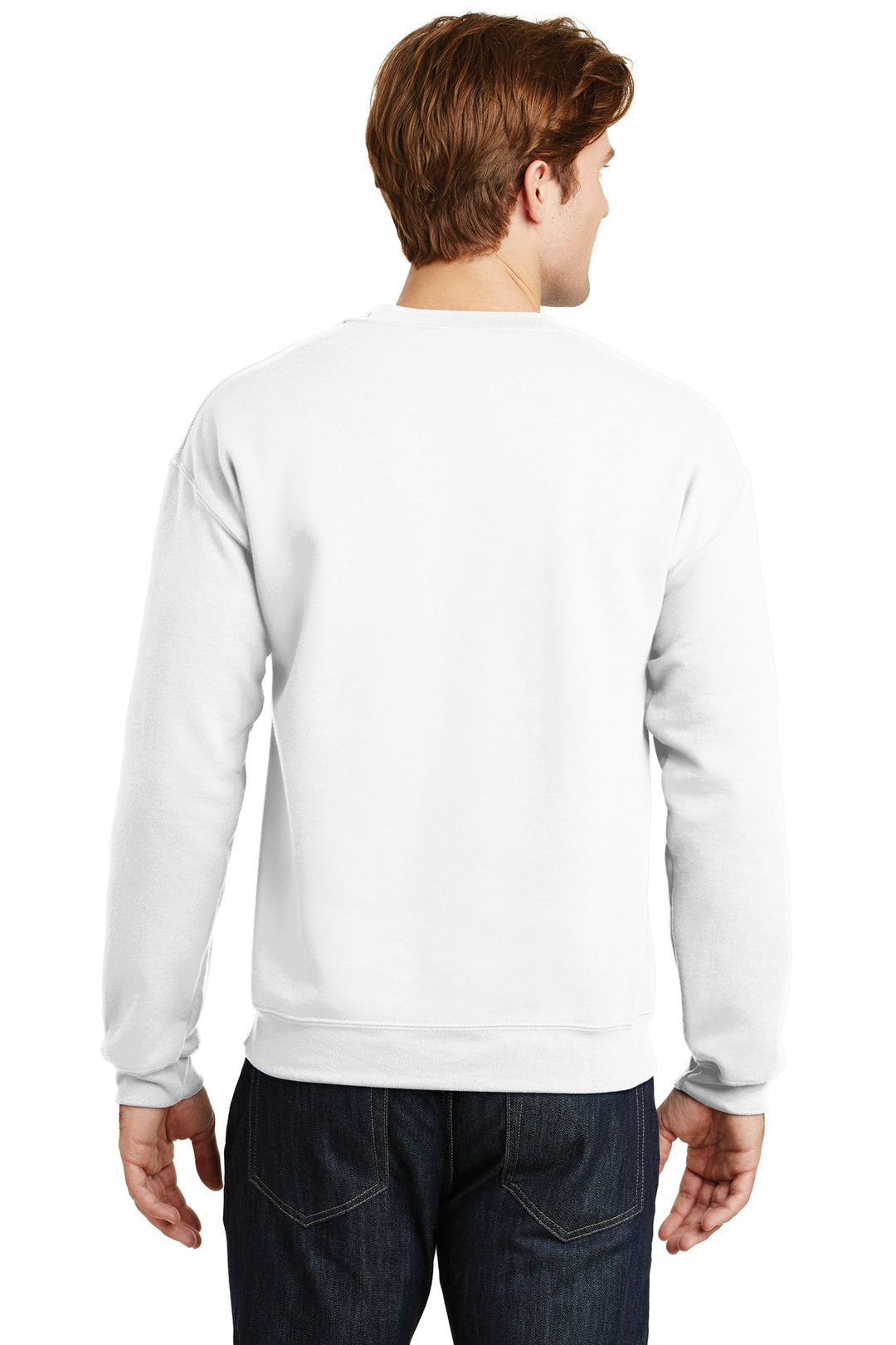 White Gildan Heavy Blend Crewneck Sweatshirt. 18000