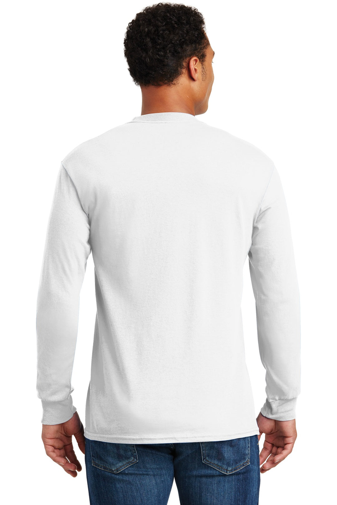 White Gildan - Heavy Cotton 100% Cotton Long Sleeve T-Shirt. 5400