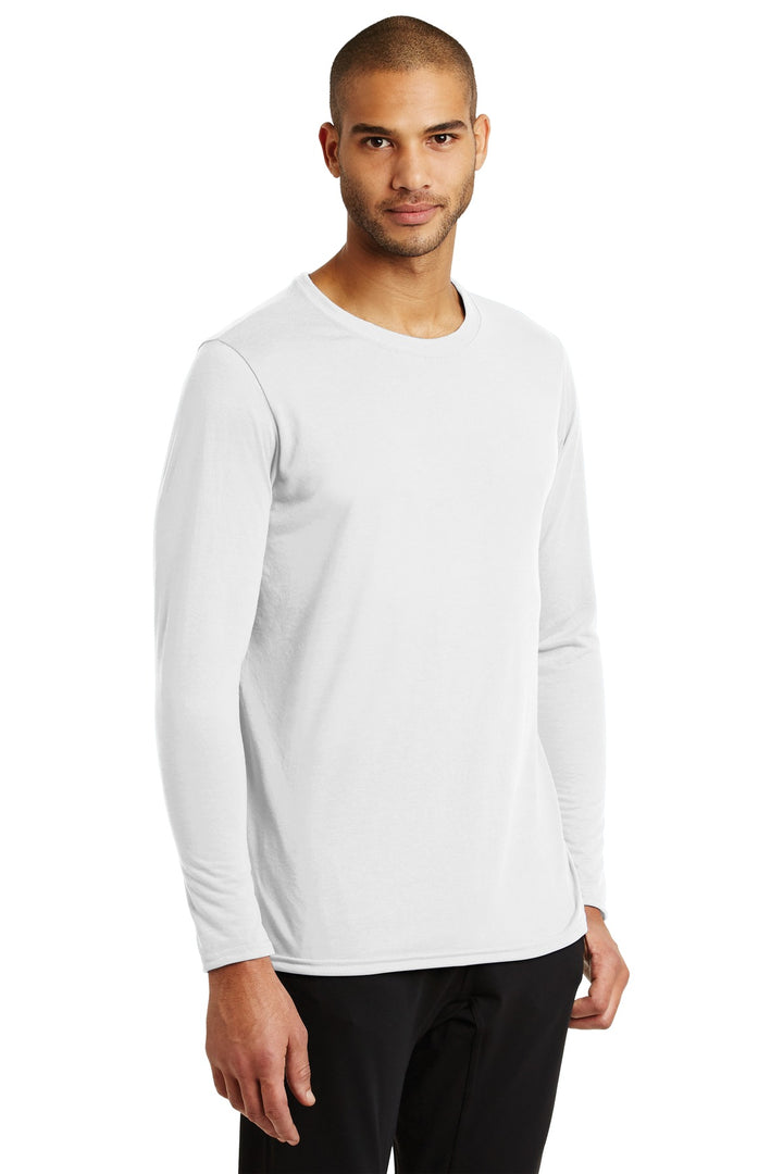 White Gildan Performance Long Sleeve T-Shirt. 42400