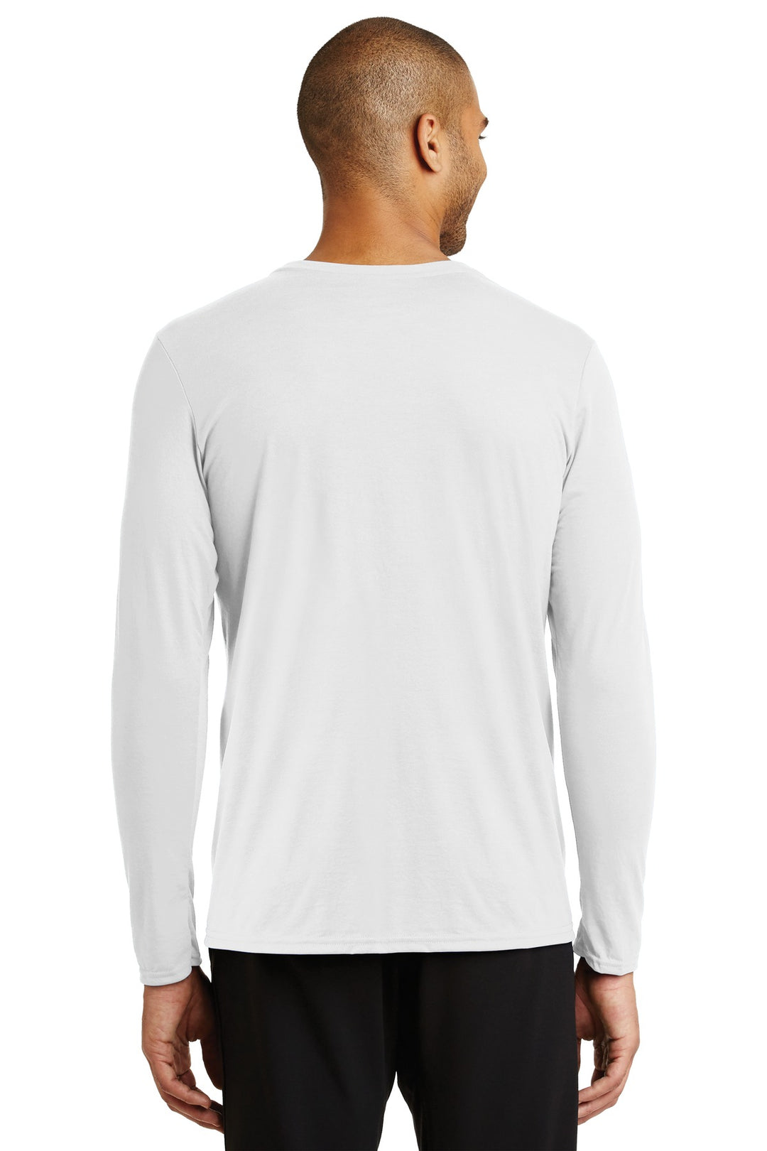 White Gildan Performance Long Sleeve T-Shirt. 42400