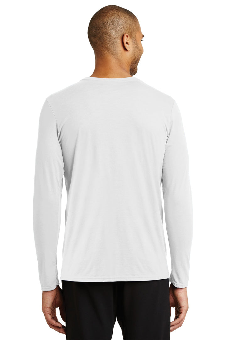 White Gildan Performance Long Sleeve T-Shirt. 42400
