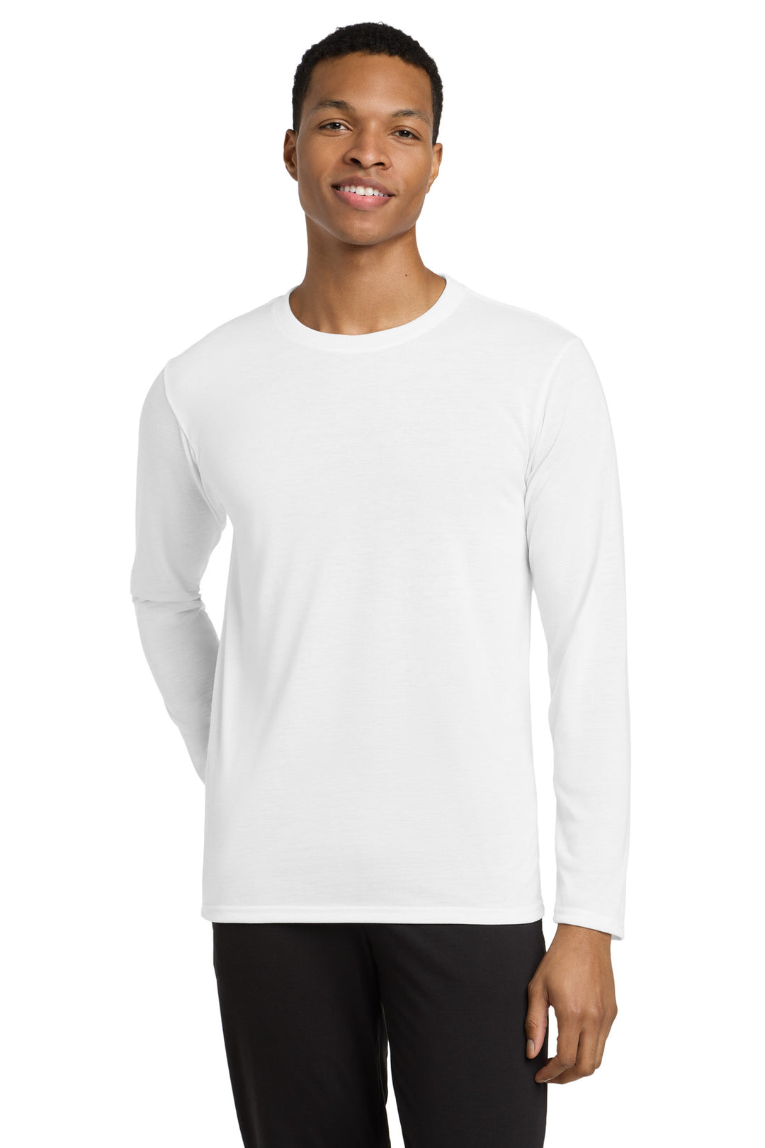 White Gildan Performance Long Sleeve T-Shirt. 42400
