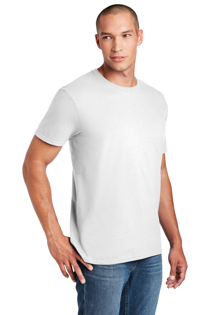 White Gildan Softstyle T-Shirt. 64000