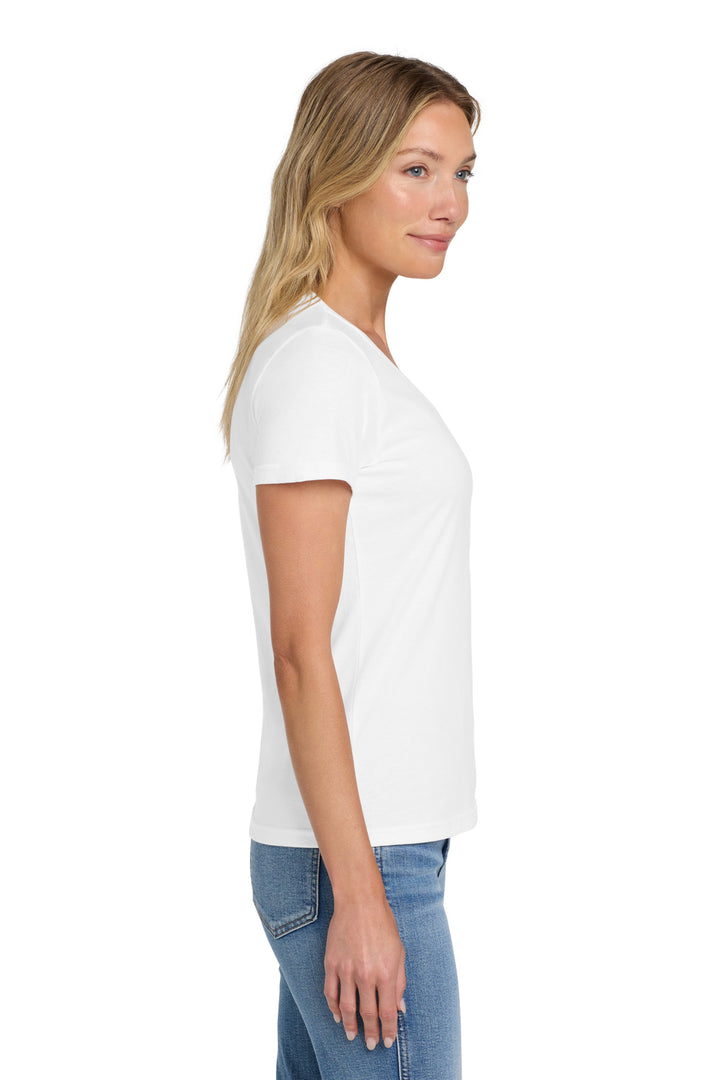 White Gildan Softstyle Women's Fit V-Neck T-Shirt. 64V00L