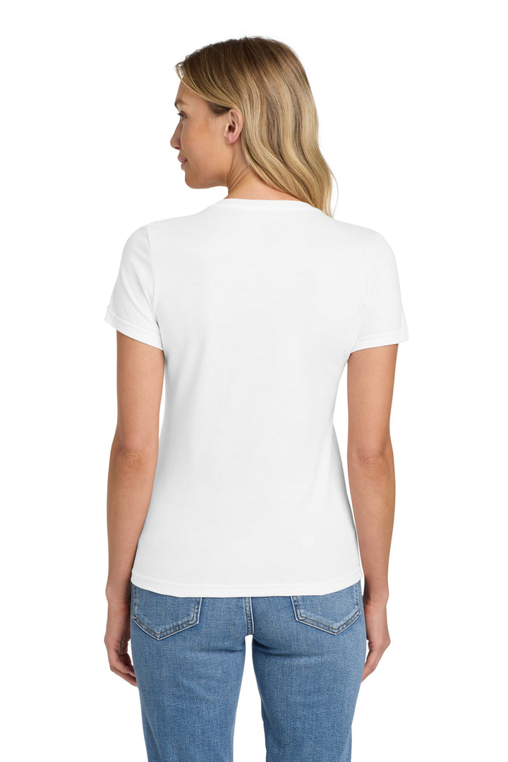 White Gildan Softstyle Women's Fit V-Neck T-Shirt. 64V00L