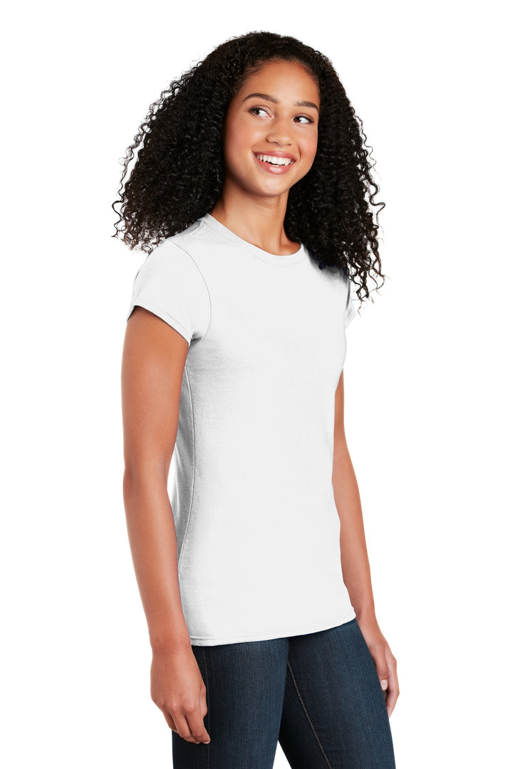 White Gildan Softstyle Women's T-Shirt. 64000L