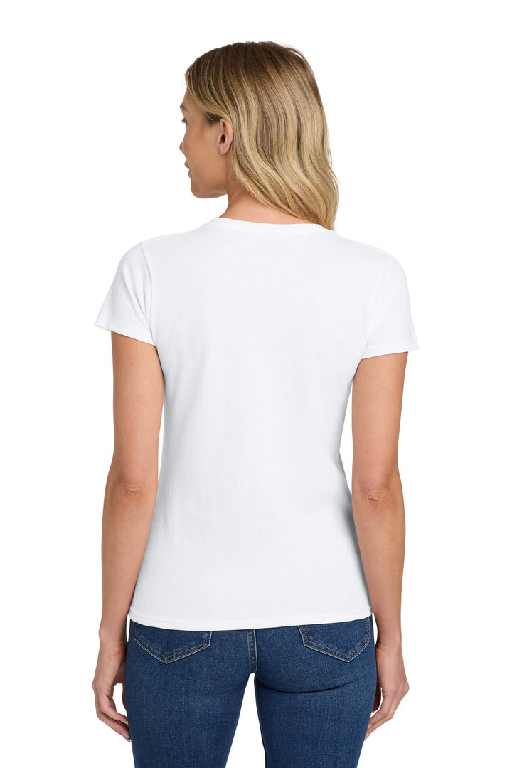White Gildan Women's Heavy Cotton 100% Cotton T-Shirt. 5000L