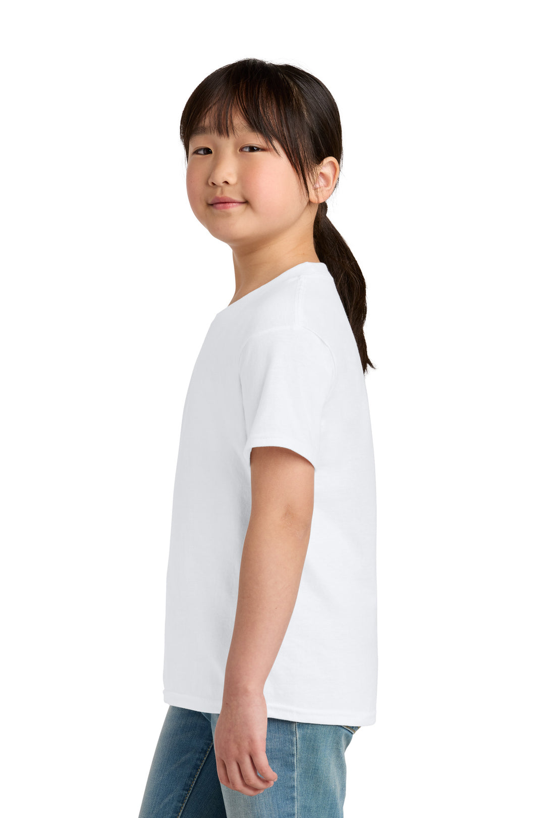 White Gildan Youth Softstyle Midweight Tee 65000B