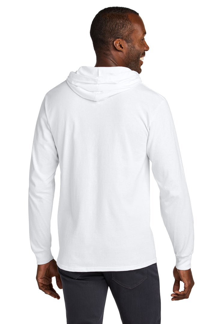 White Jerzees Classics Unisex Cotton Long Sleeve Hooded T-Shirt 363LH