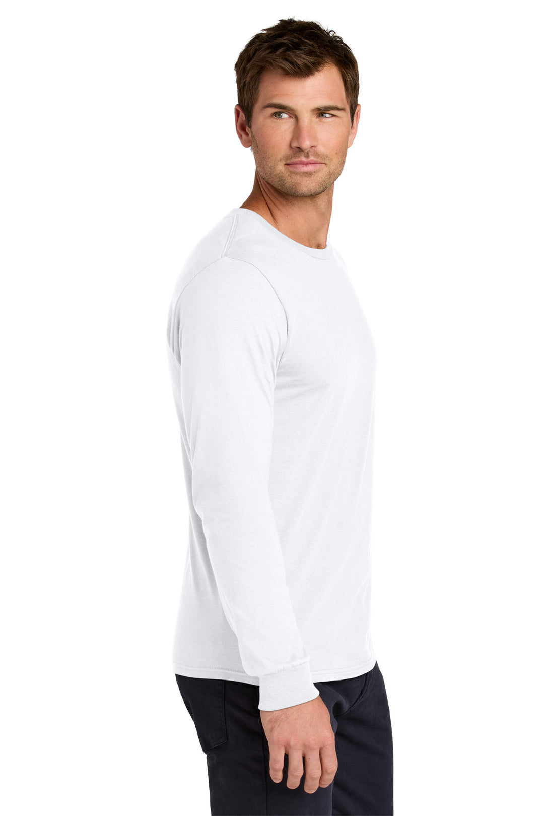 White Jerzees Classics Unisex Cotton Long Sleeve T-Shirt 363L