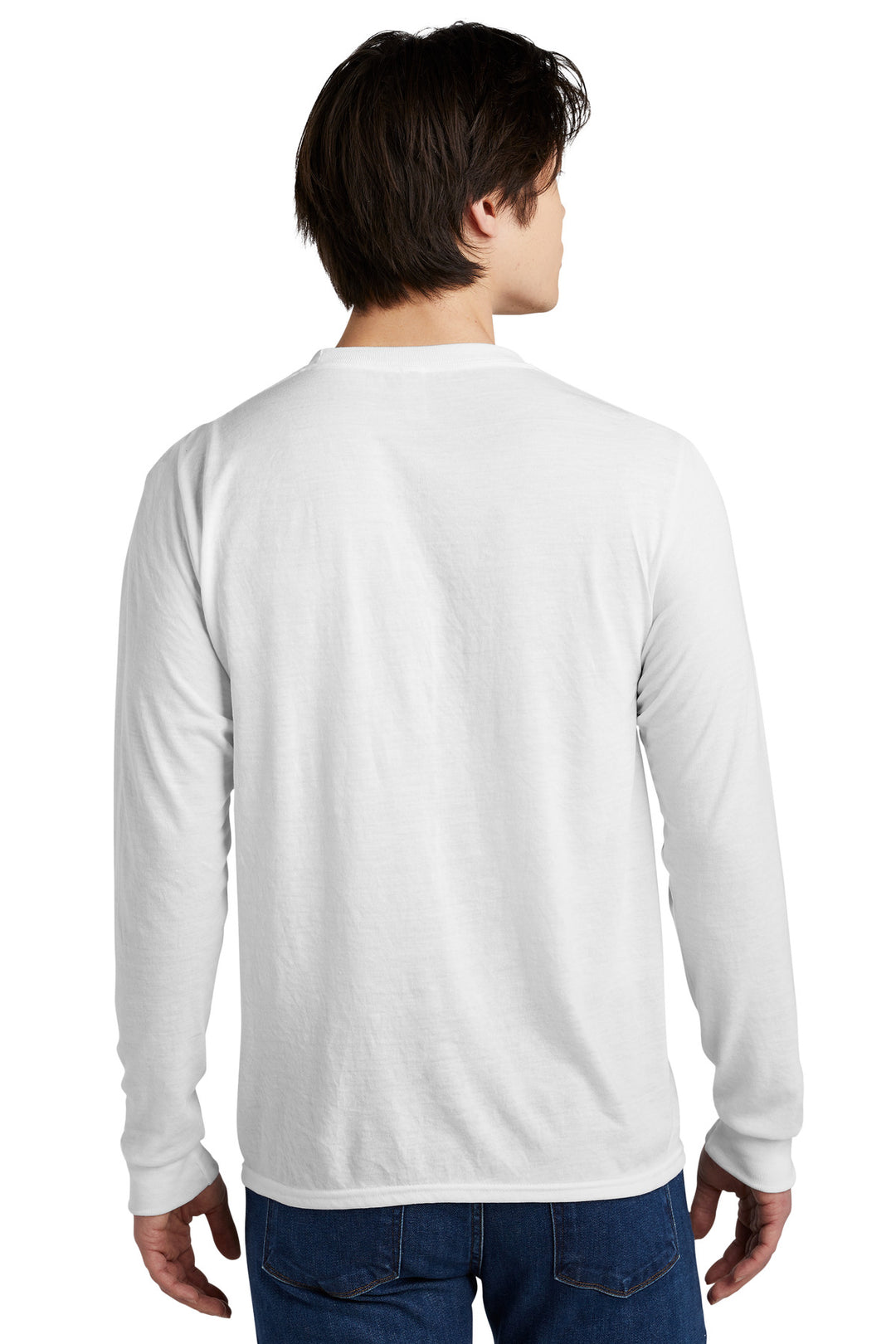 White Jerzees Dri-Power 100% Polyester Long Sleeve T-Shirt 21LS