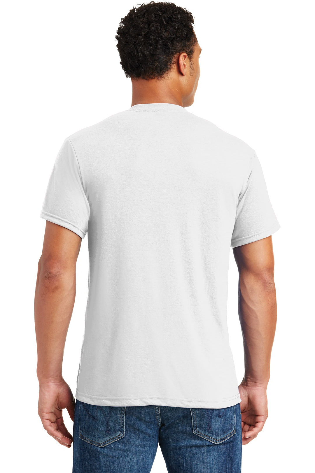 White Jerzees Dri-Power 100% Polyester T-Shirt. 21M