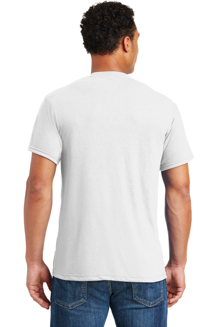 White Jerzees Dri-Power 100% Polyester T-Shirt. 21M