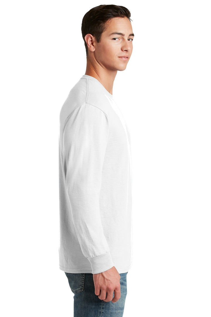 White Jerzees - Dri-Power 50/50 Cotton/Poly Long Sleeve T-Shirt. 29LS