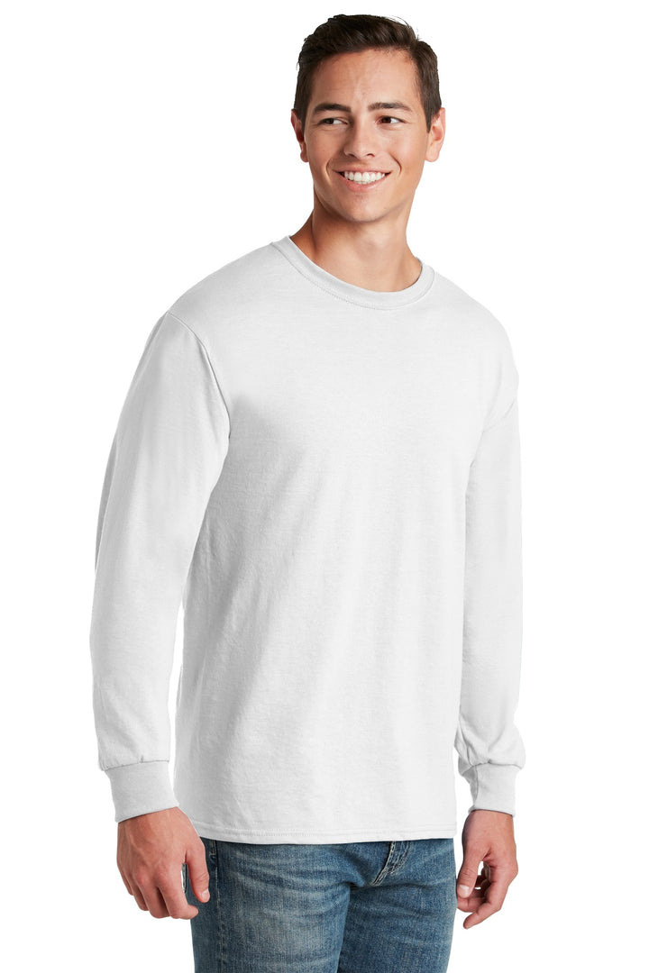 White Jerzees - Dri-Power 50/50 Cotton/Poly Long Sleeve T-Shirt. 29LS