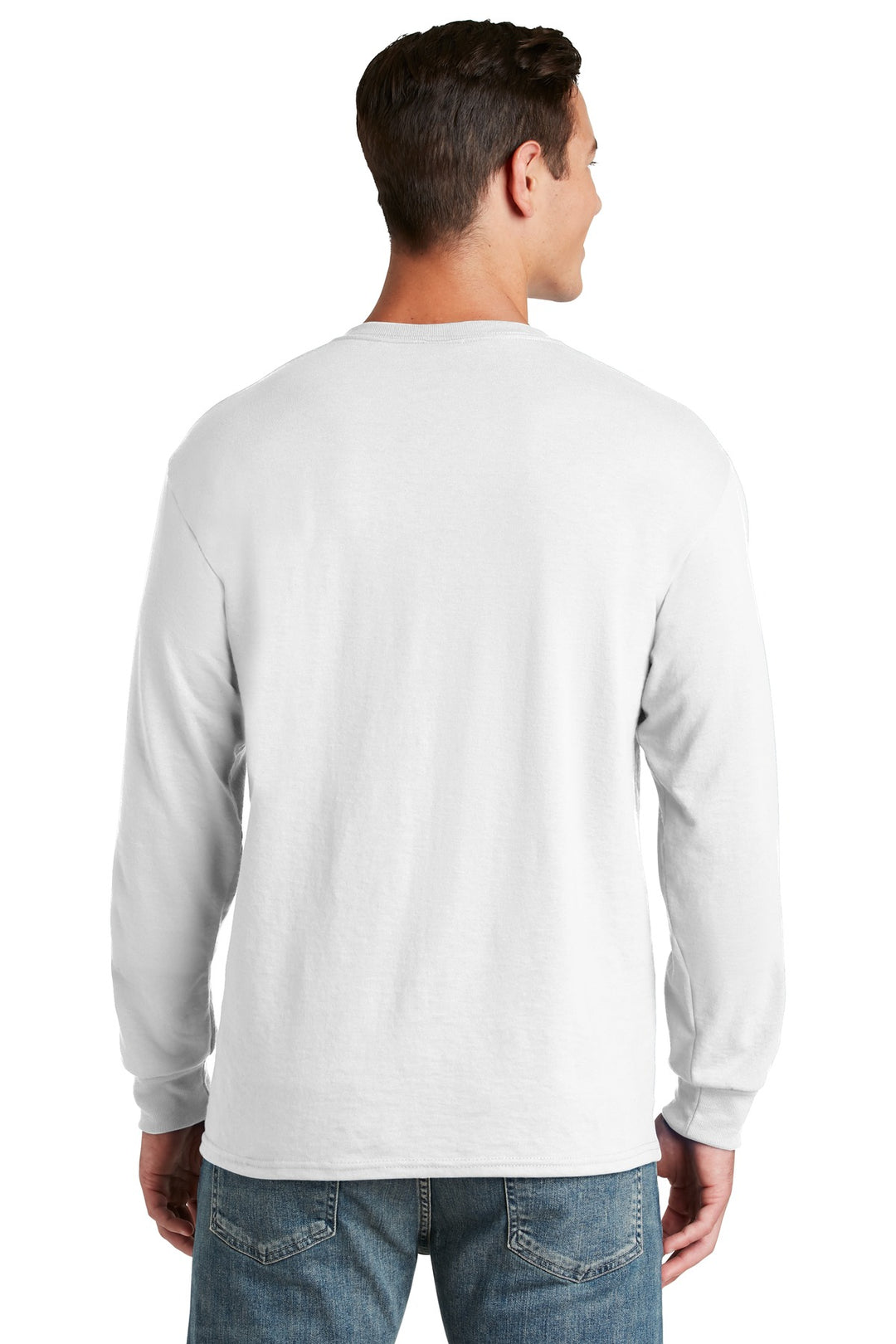 White Jerzees - Dri-Power 50/50 Cotton/Poly Long Sleeve T-Shirt. 29LS