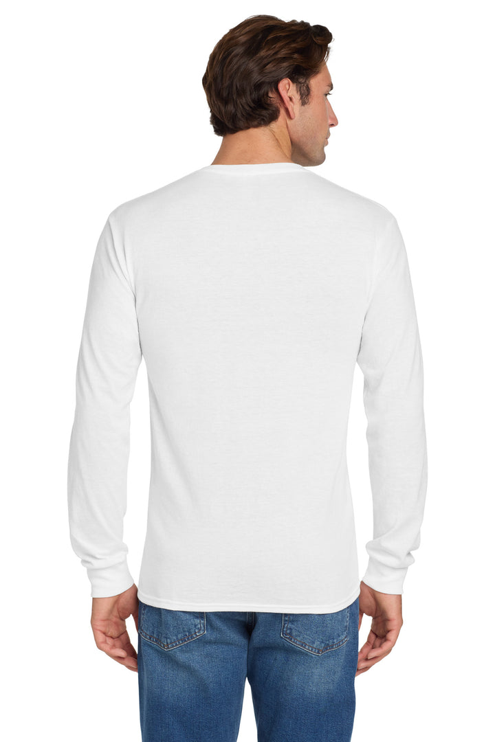 White Jerzees - Dri-Power 50/50 Cotton/Poly Long Sleeve T-Shirt. 29LS