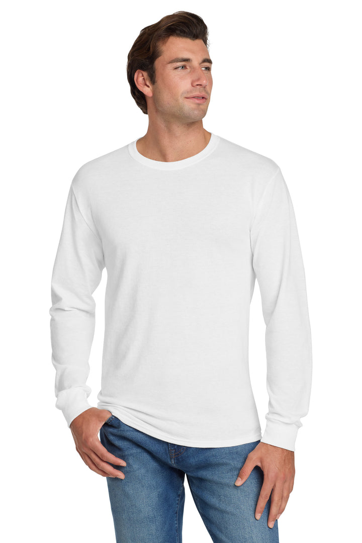 White Jerzees - Dri-Power 50/50 Cotton/Poly Long Sleeve T-Shirt. 29LS
