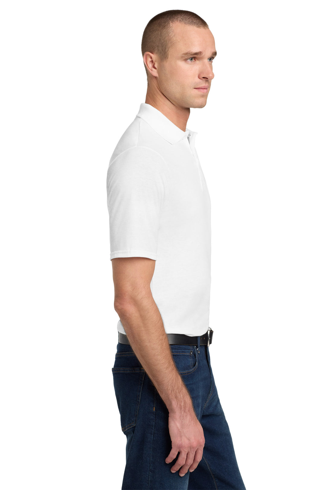 White Jerzees Dri-Power Pocket Sport Shirt. 436MP