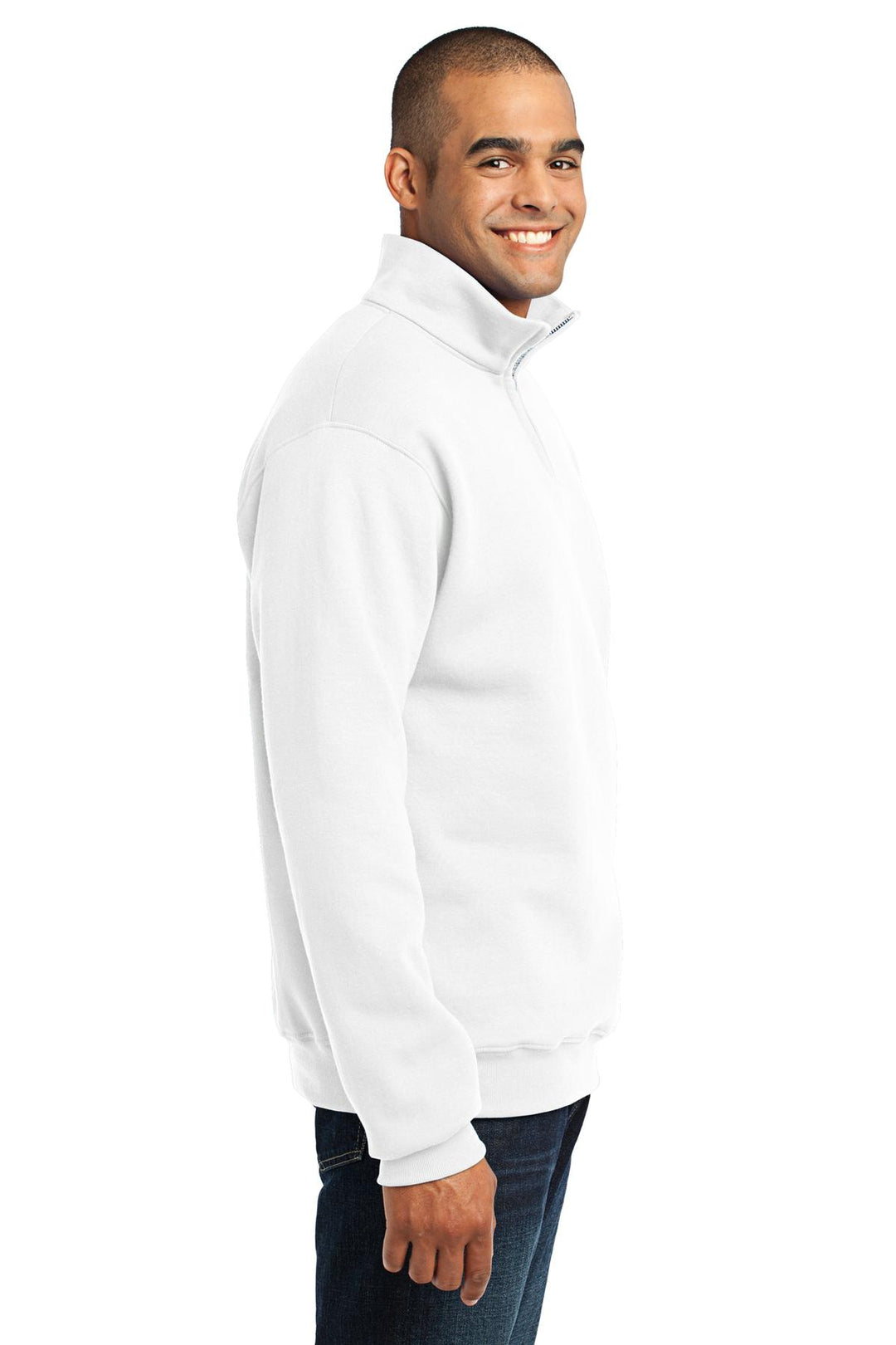 White Jerzees - NuBlend 1/4-Zip Cadet Collar Sweatshirt. 995M