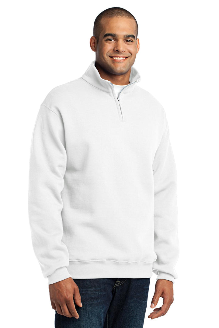 White Jerzees - NuBlend 1/4-Zip Cadet Collar Sweatshirt. 995M