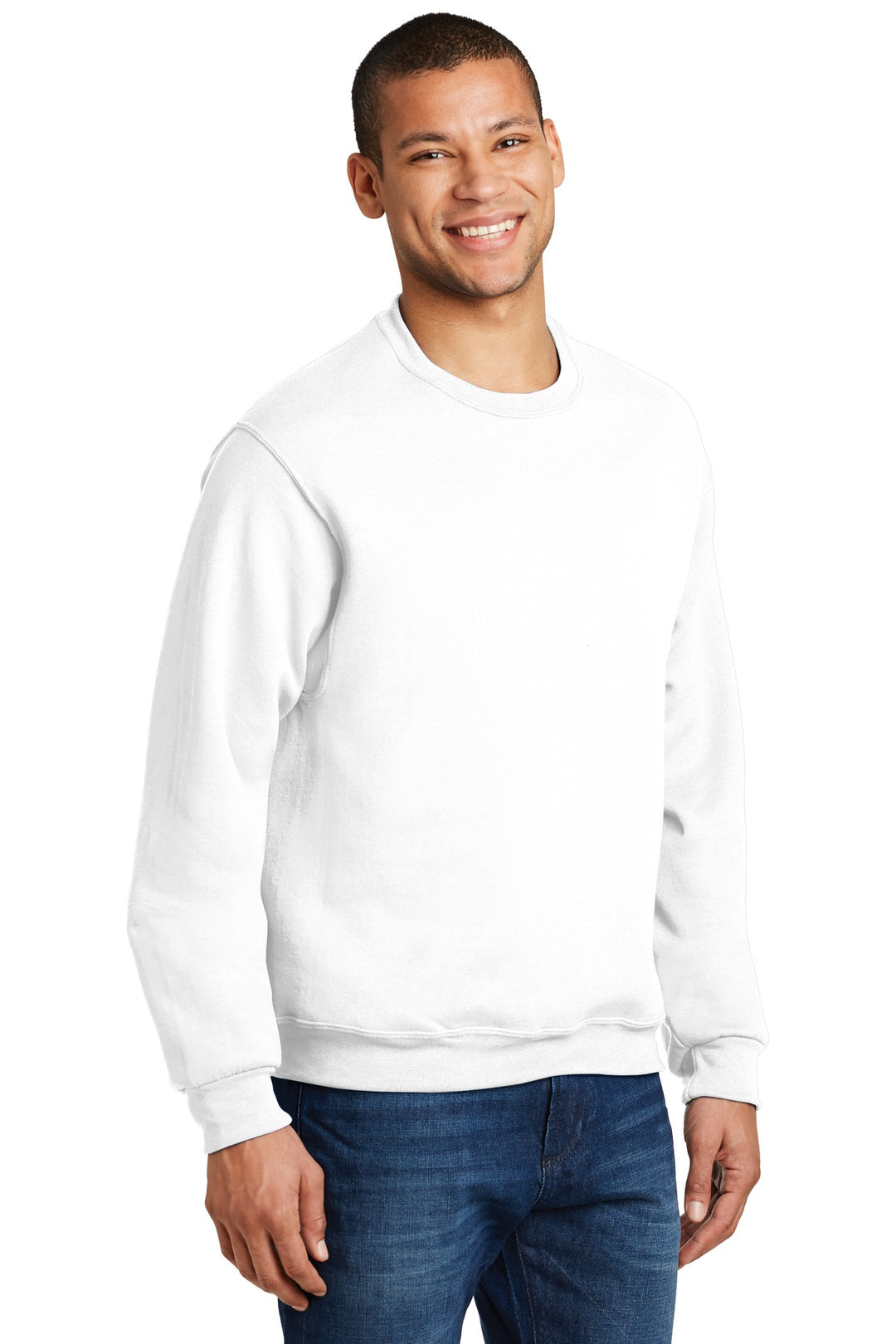 White Jerzees - NuBlend Crewneck Sweatshirt. 562M
