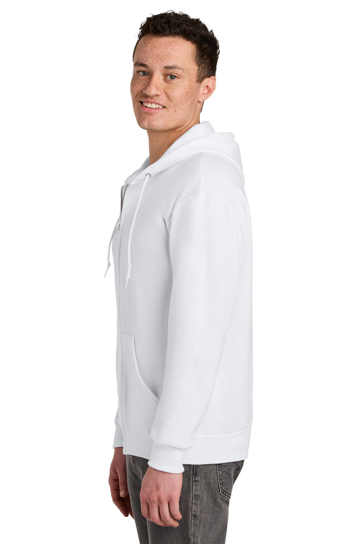 White Jerzees - NuBlend Full-Zip Hooded Sweatshirt. 993M