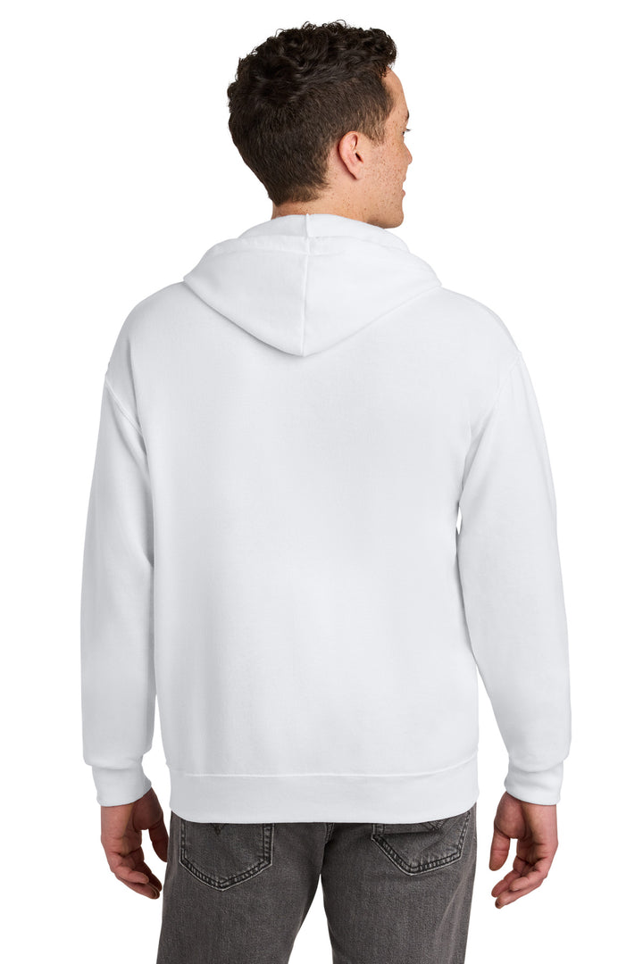 White Jerzees - NuBlend Full-Zip Hooded Sweatshirt. 993M