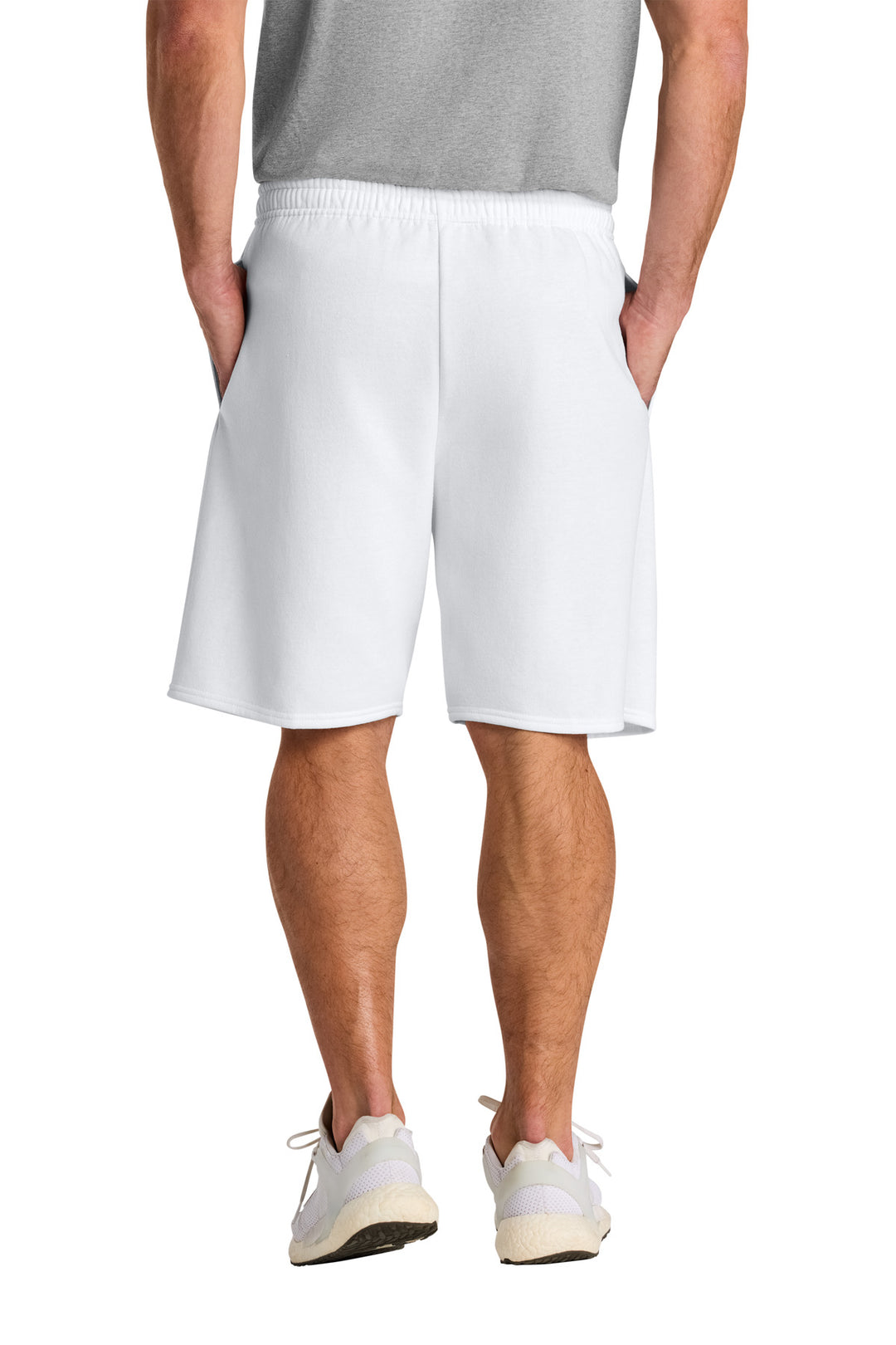 White Jerzees Unisex NuBlend Pocketed Sweat Short 978MP