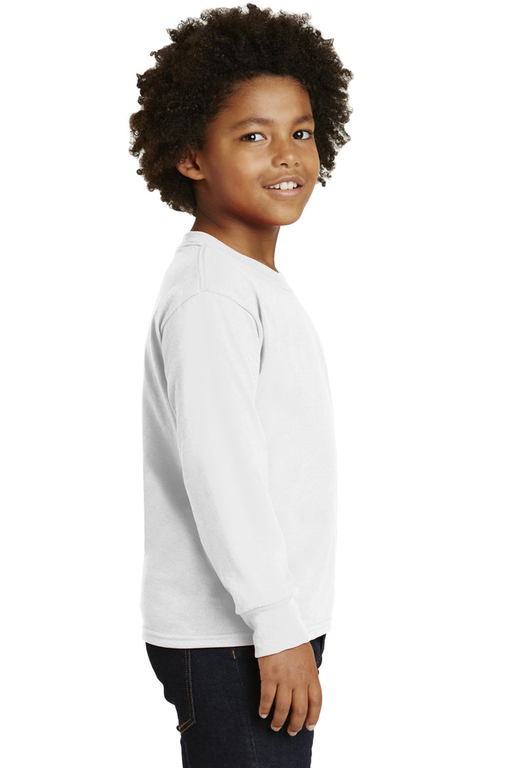 White Jerzees Youth Dri-Power 50/50 Cotton/Poly Long Sleeve 29BL
