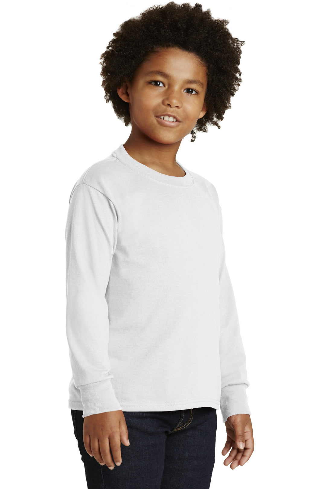 White Jerzees Youth Dri-Power 50/50 Cotton/Poly Long Sleeve 29BL