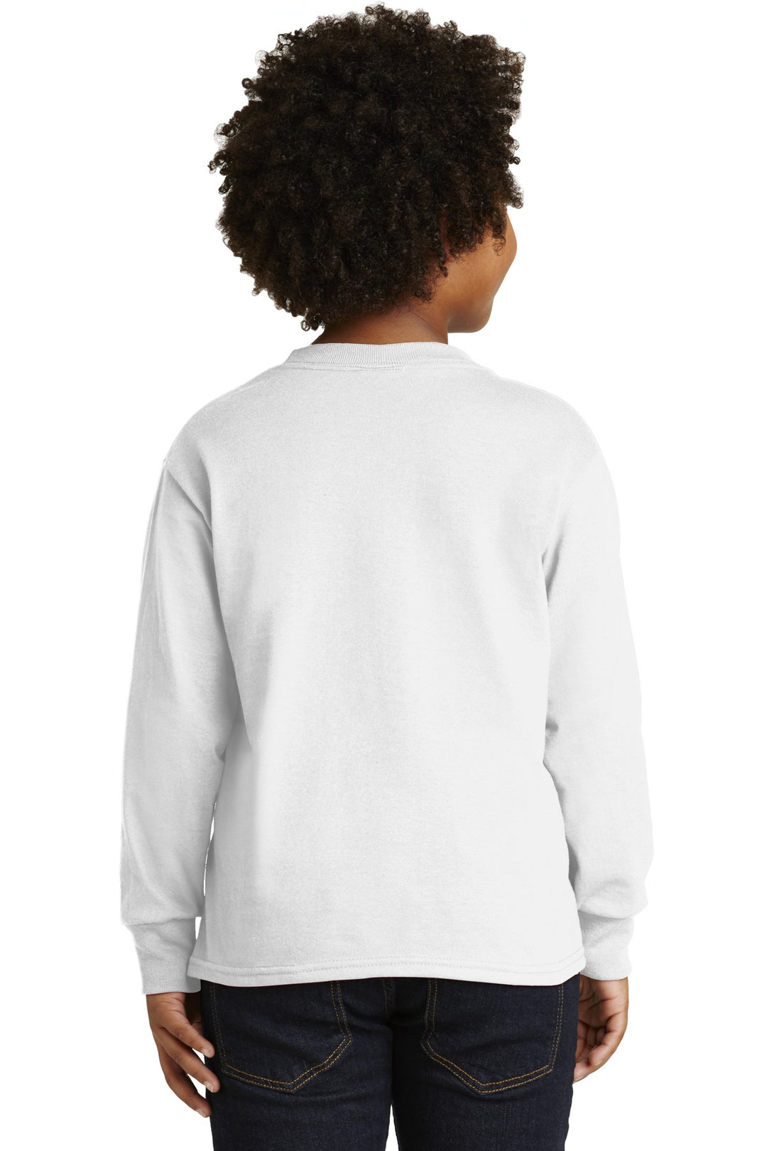 White Jerzees Youth Dri-Power 50/50 Cotton/Poly Long Sleeve 29BL