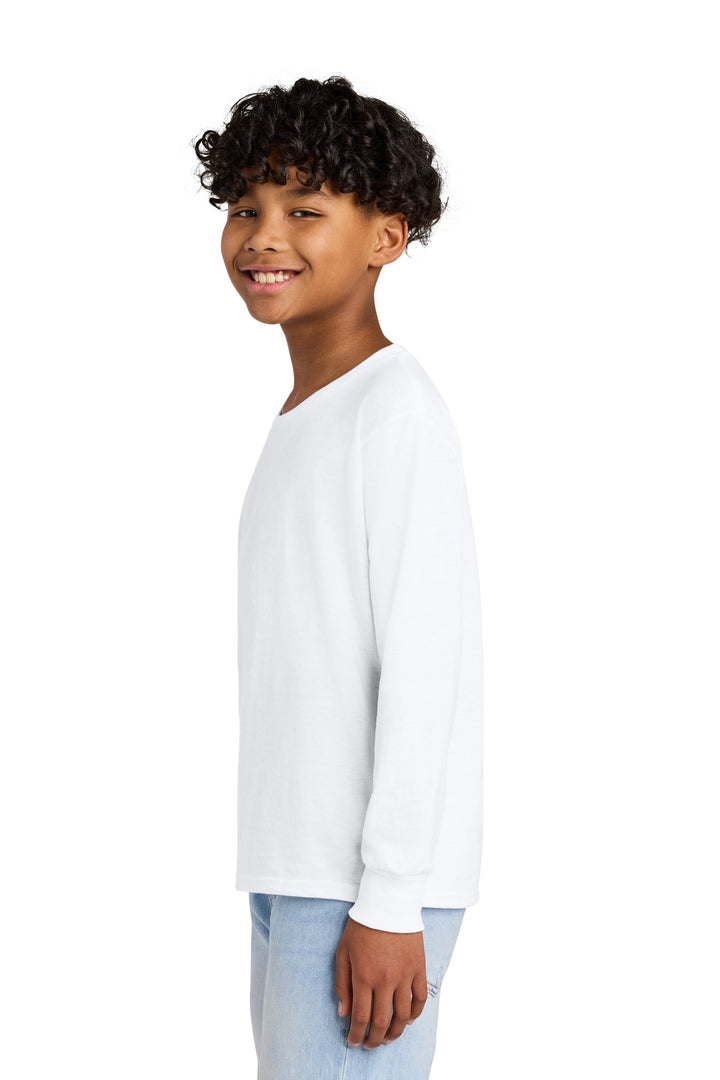 White Jerzees Youth Dri-Power 50/50 Cotton/Poly Long Sleeve 29BL