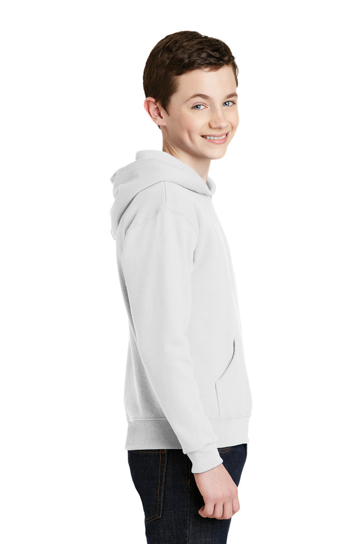 White Jerzees - Youth NuBlend Pullover Hooded Sweatshirt. 996Y