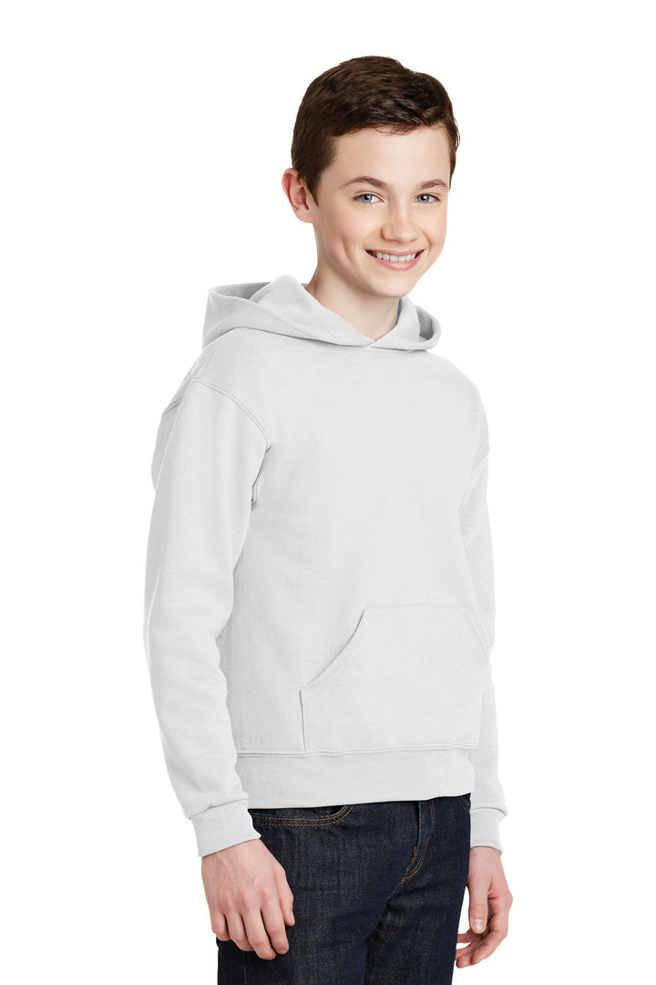 White Jerzees - Youth NuBlend Pullover Hooded Sweatshirt. 996Y