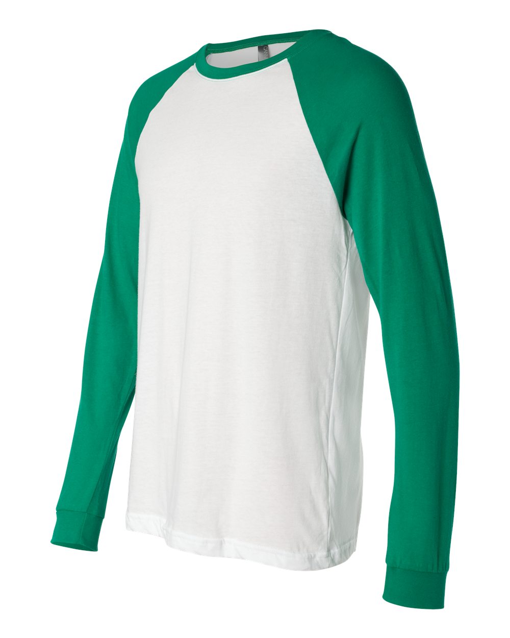 White/ Kelly Long Sleeve Jersey Baseball Tee - 3000