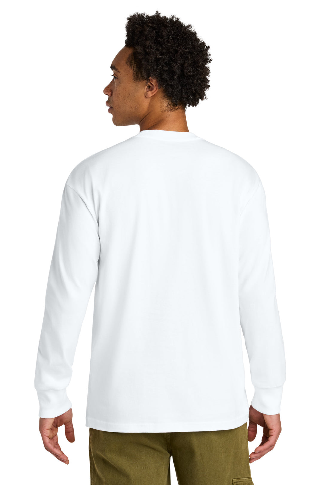 White Next Level Apparel Heavyweight Long Sleeve Tee NL7211