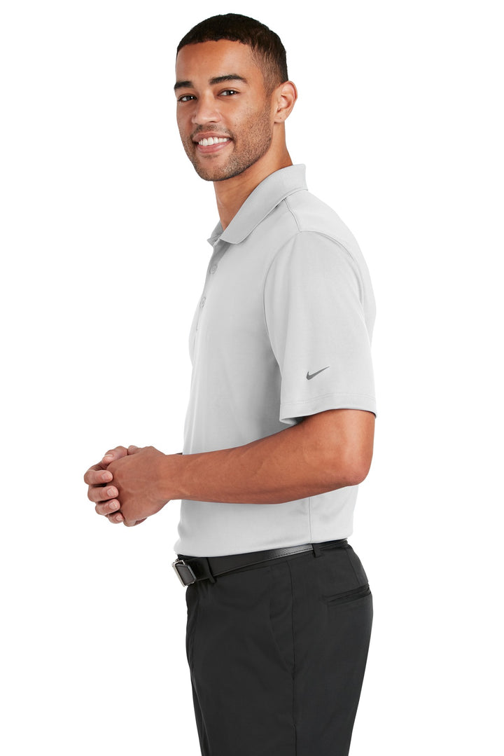 White Nike Dri-FIT Classic Fit Players Polo with Flat Knit Collar. 838956