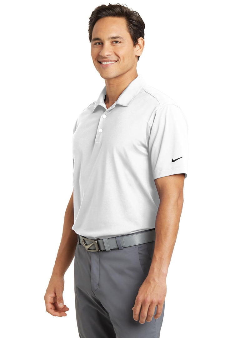 White Nike Dri-FIT Vertical Mesh Polo. 637167