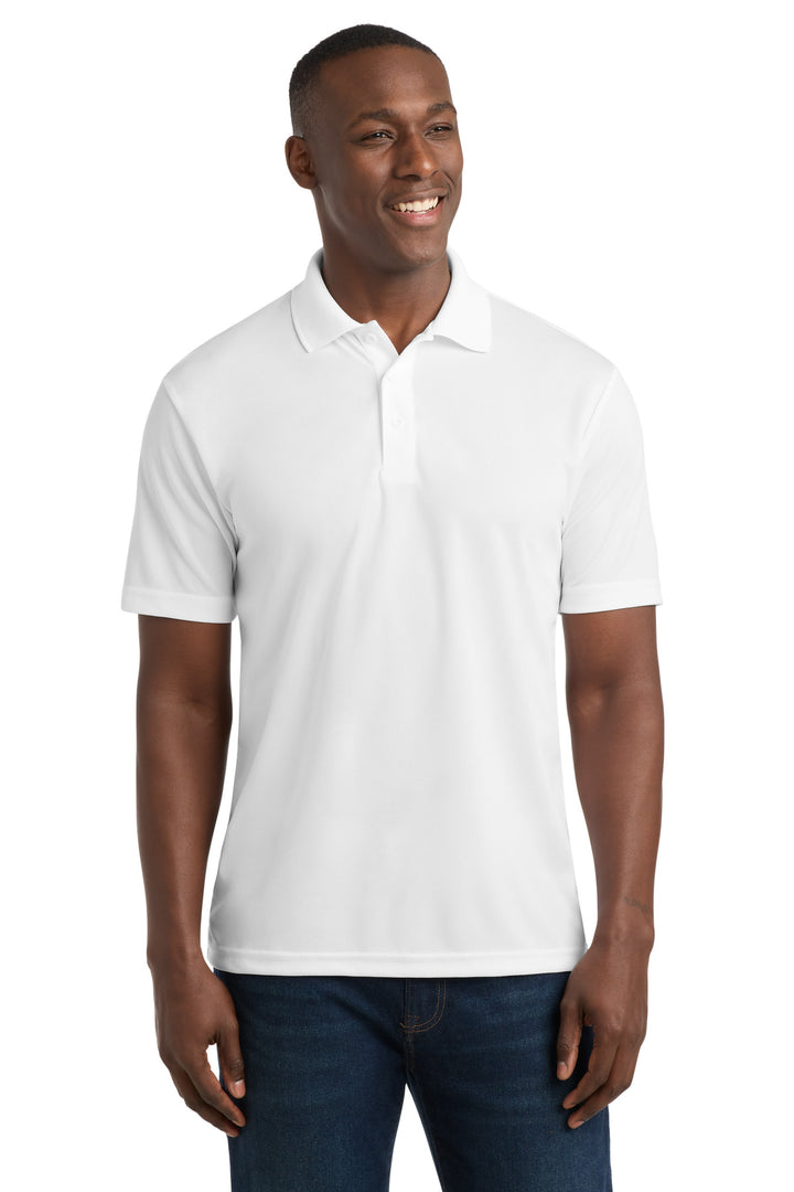 White Sport-Tek PosiCharge RacerMesh Polo. ST640