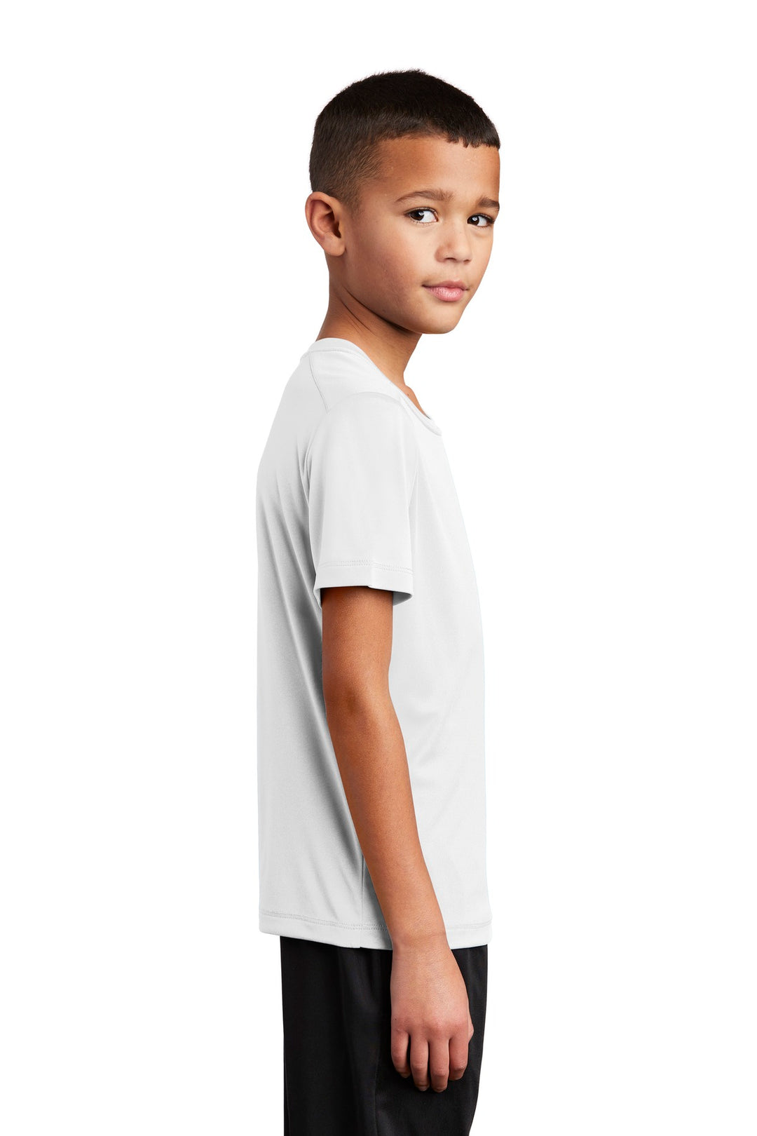 White Sport-Tek Youth Posi-UV Pro Tee. YST420