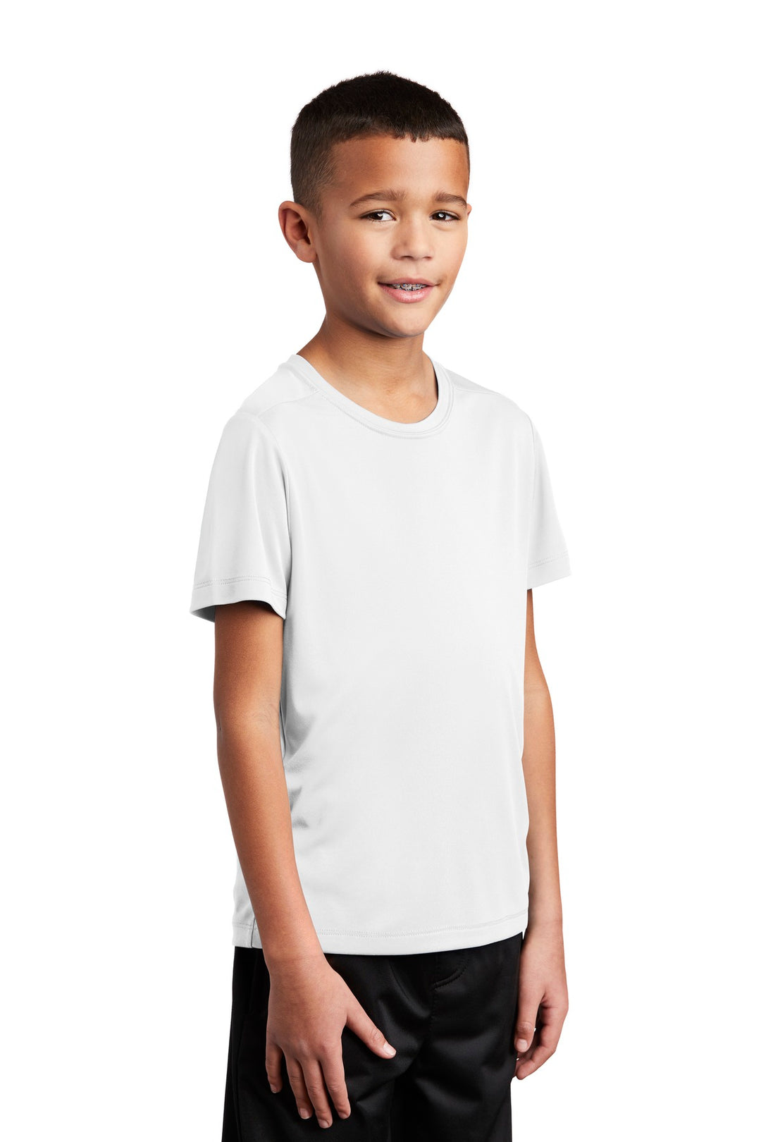 White Sport-Tek Youth Posi-UV Pro Tee. YST420