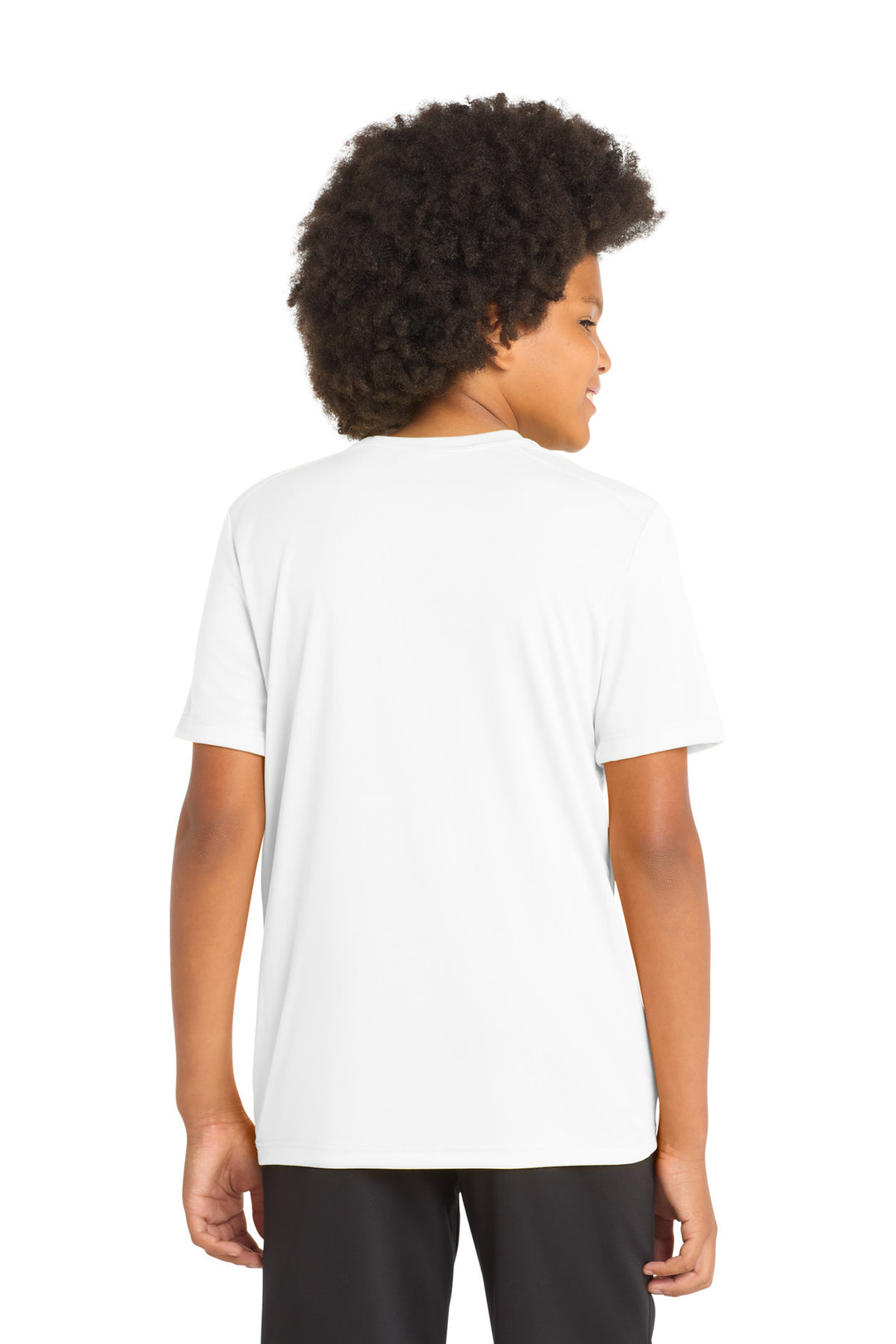 White Sport-Tek Youth Posi-UV Pro Tee. YST420