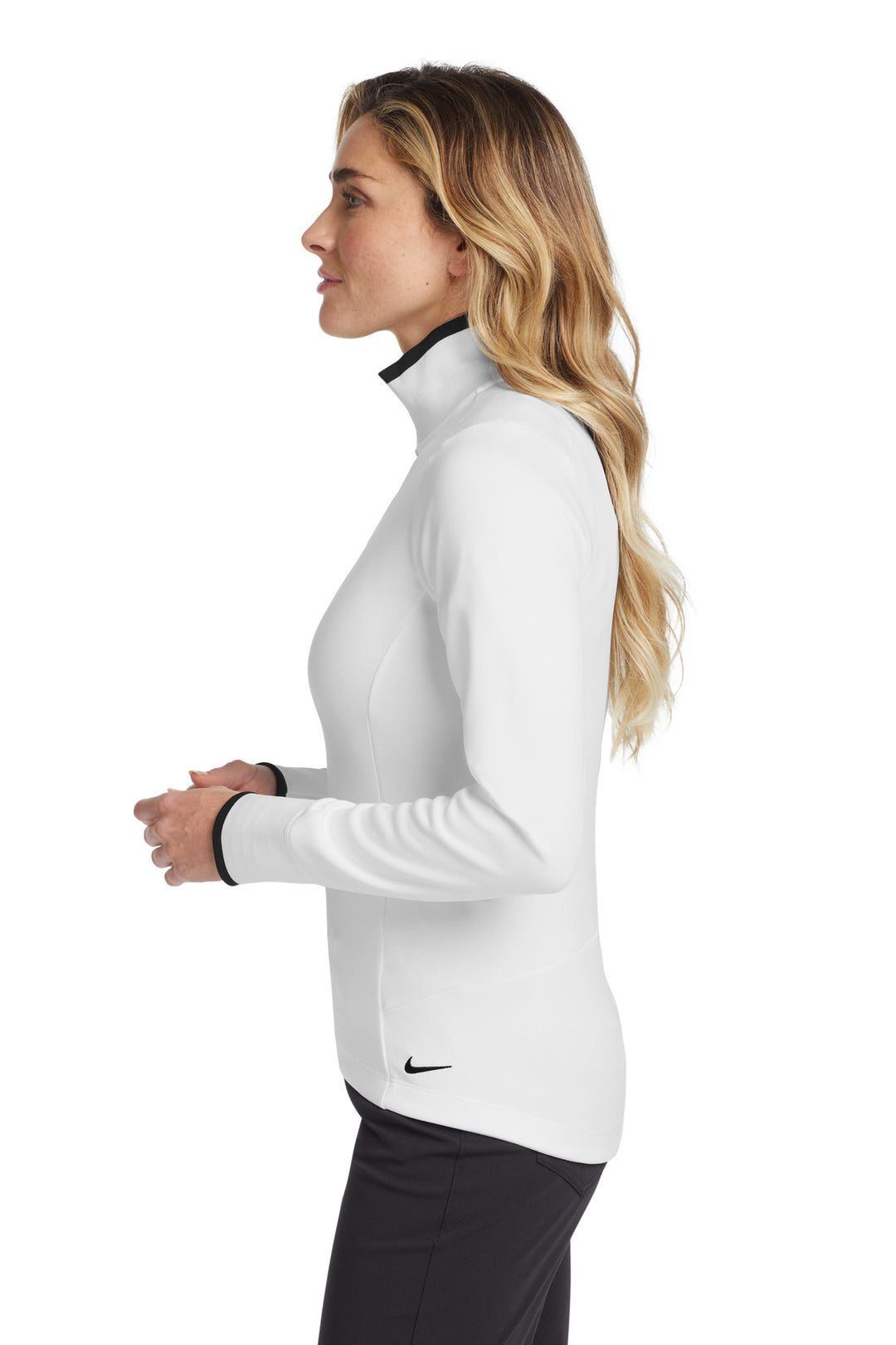 White/Black Nike Women's Dri-FIT 1/2-Zip Cover-Up. 578674