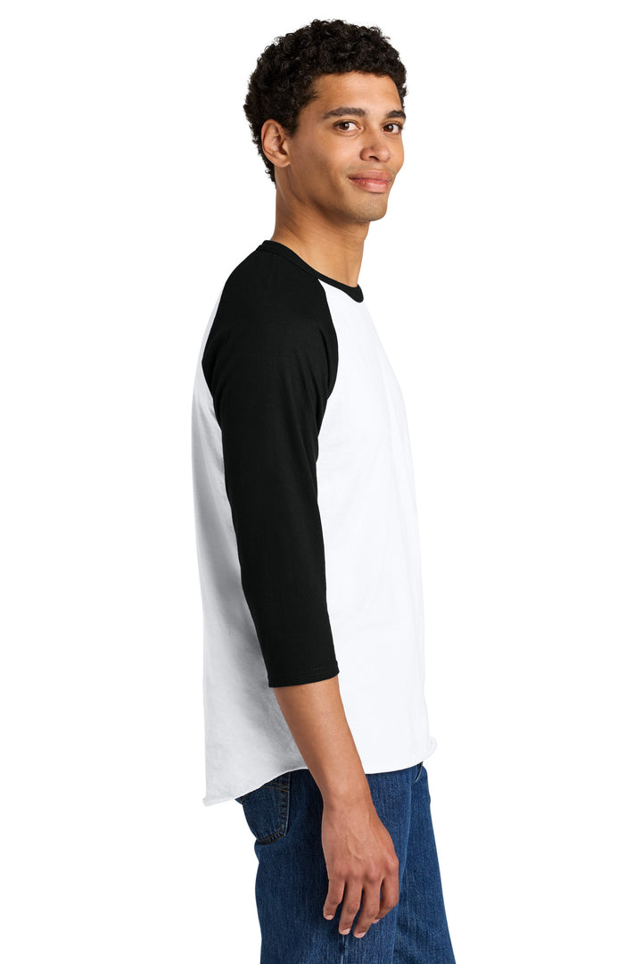 Wht/BlkInk Jerzees Unisex Premium Blend Combed Ring Spun 3/4-Sleeve Raglan 560R