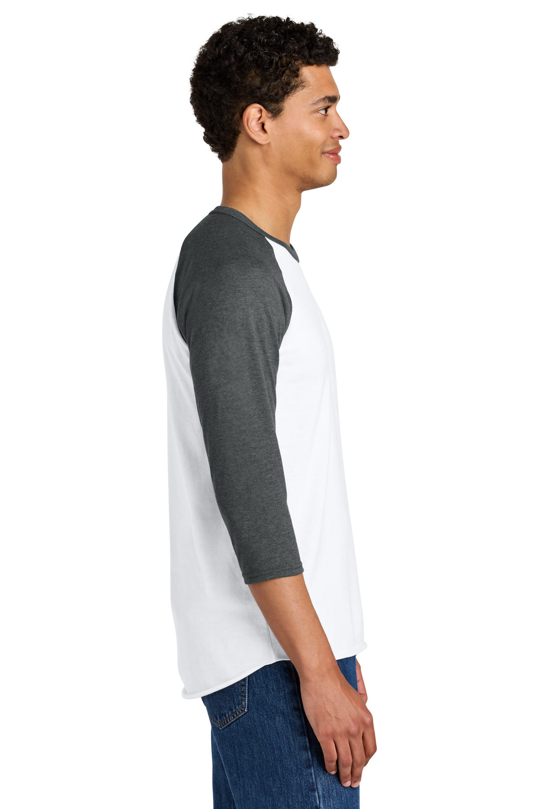 Wht/ChrHtr Jerzees Unisex Premium Blend Combed Ring Spun 3/4-Sleeve Raglan 560R