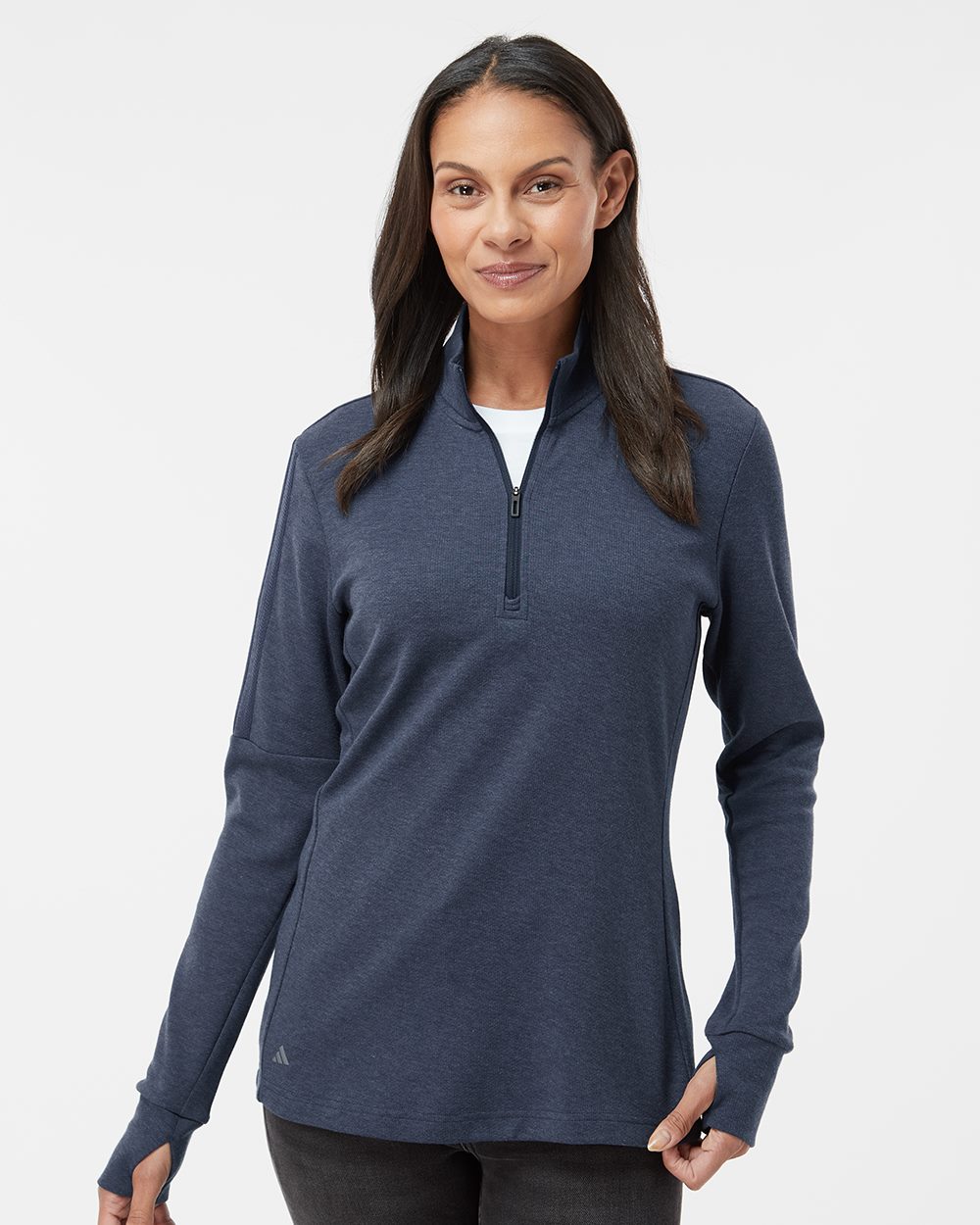 Women's 3-Stripes Quarter-Zip Sweater - A555  grouped