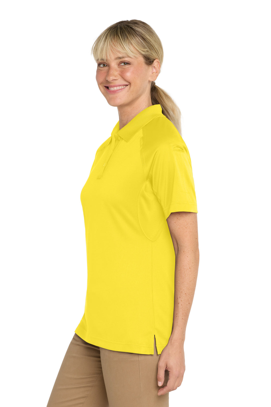 Yellow CornerStone Women's Select Snag-Proof Tactical Polo. CS411